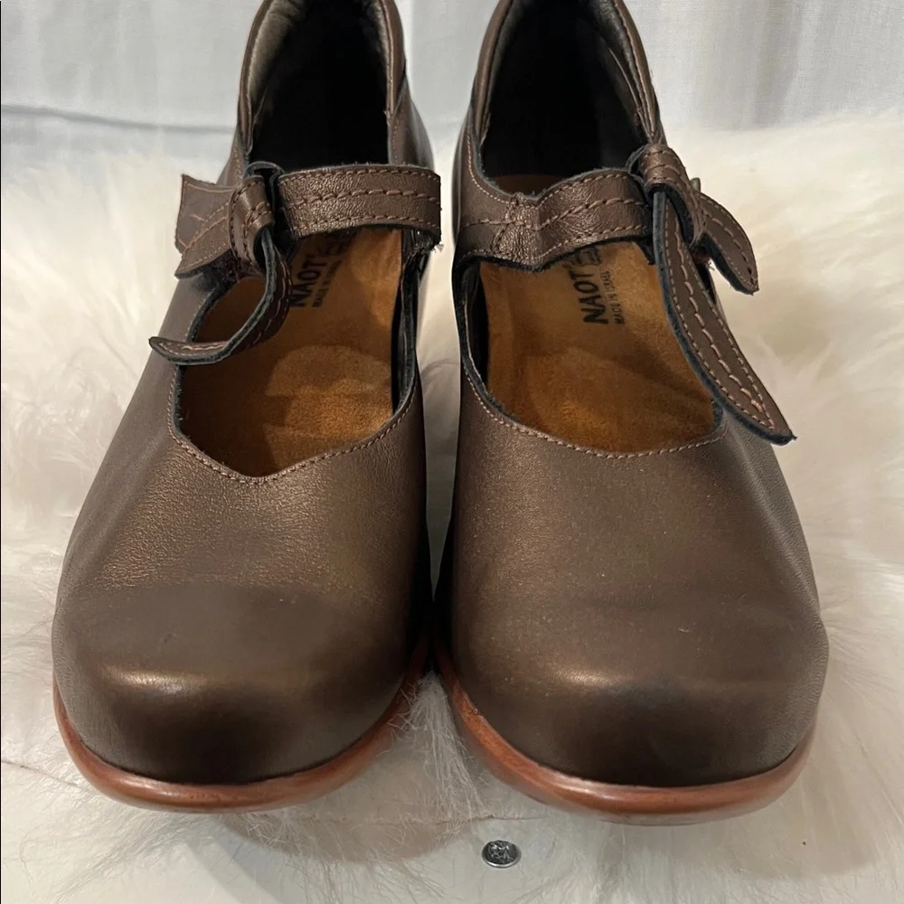 Naot Dark Brown Leather Wedges - Picture 6 of 6
